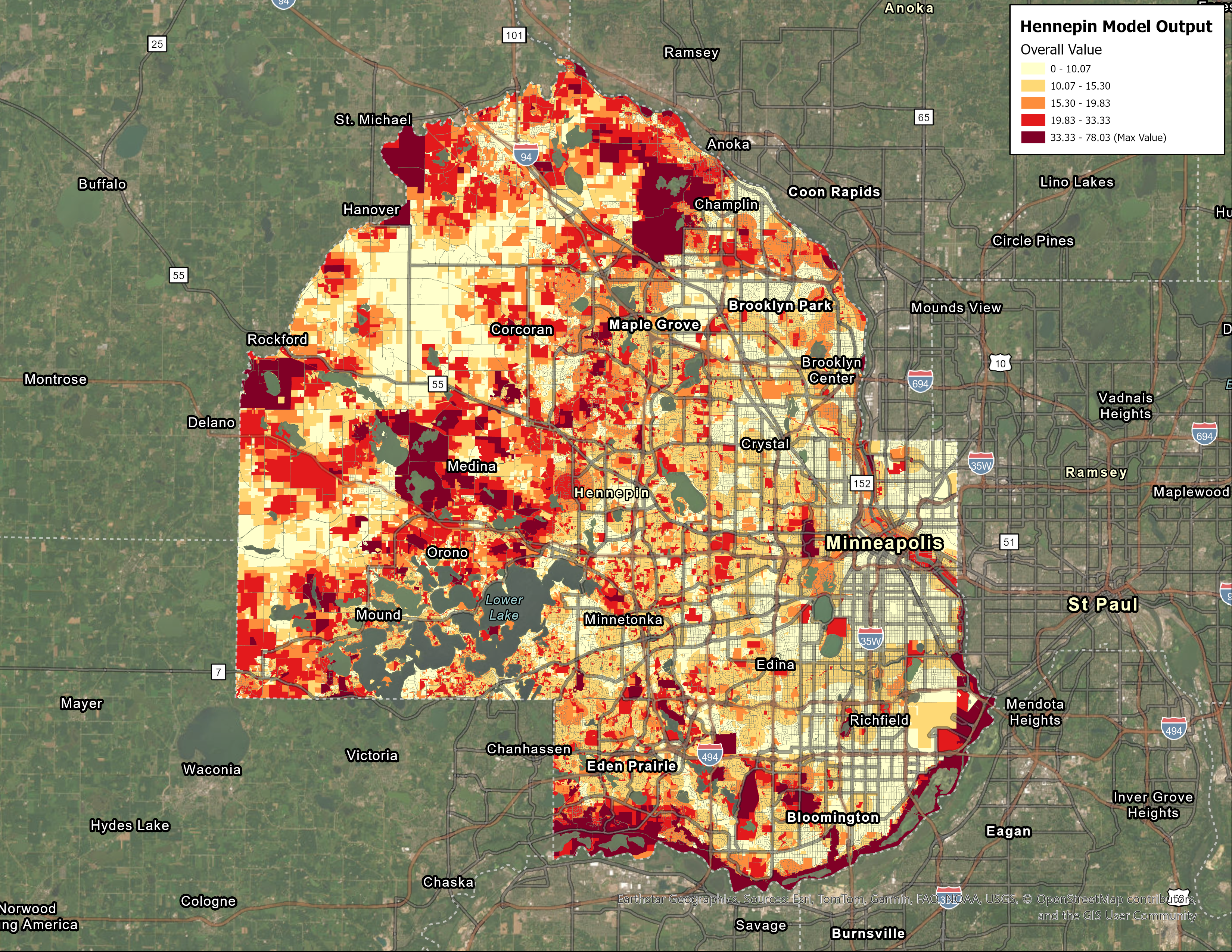 Hennepin Prioritization Model outputs